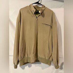 Saxony Silk 4 Golf Men's Classic Vintage Tan Windbreaker Large